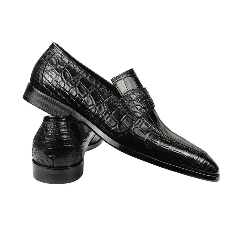 Classic Italian Leather Slip-On Oxford Shoes