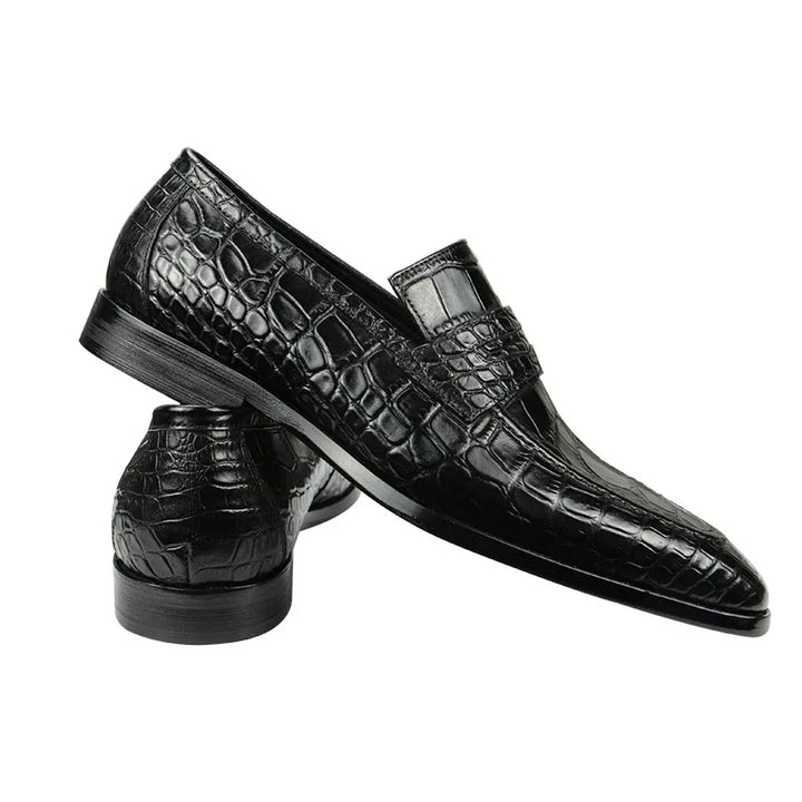 Classic Italian Leather Slip-On Oxford Shoes