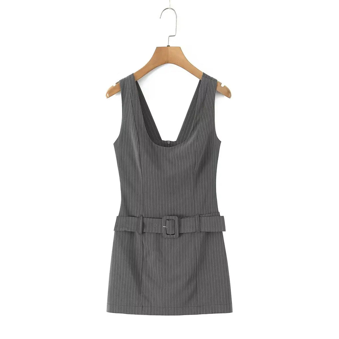 Stunning Striped Suspender Mini Dress