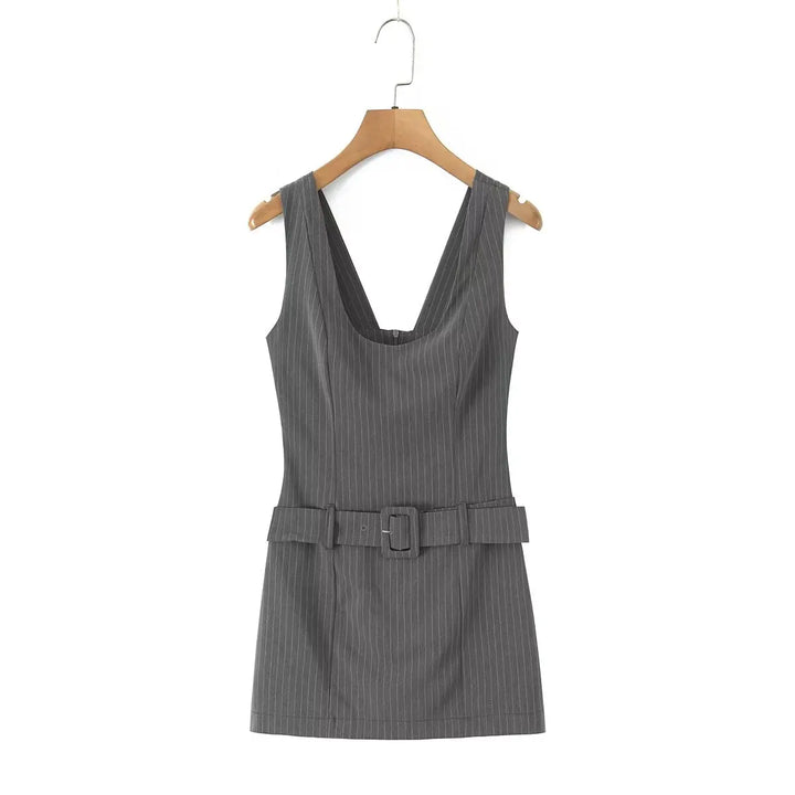 Stunning Striped Suspender Mini Dress