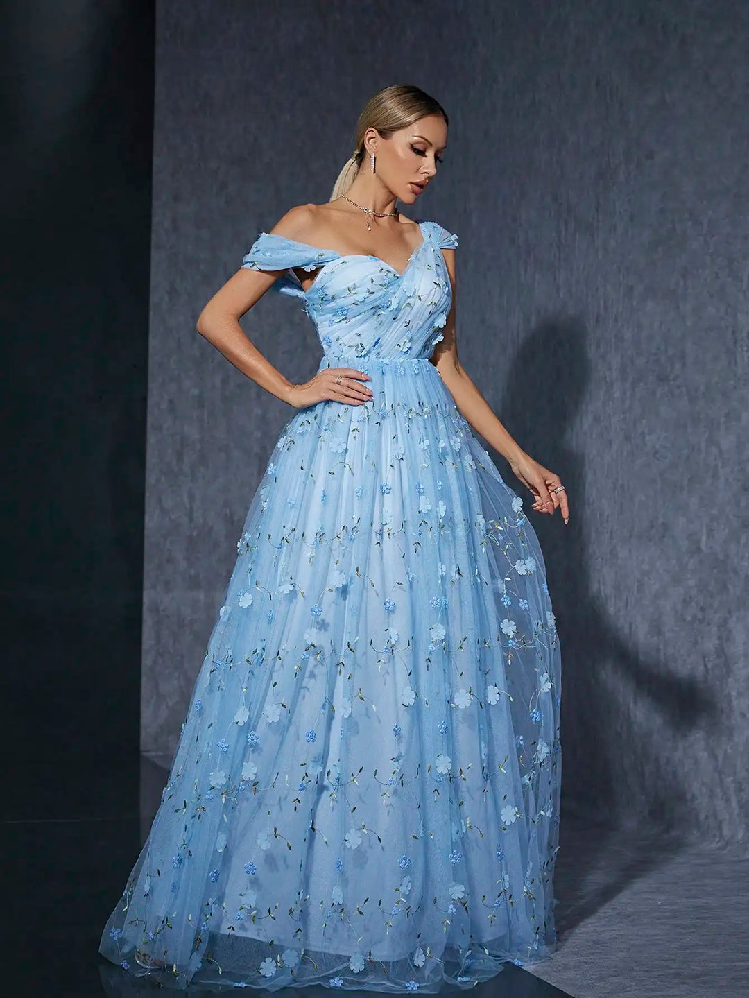 Polished Irregular Folded Evening Dress