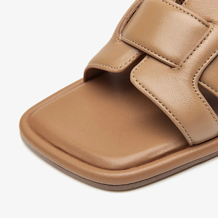 Sleek Woven Mid Heel Slippers