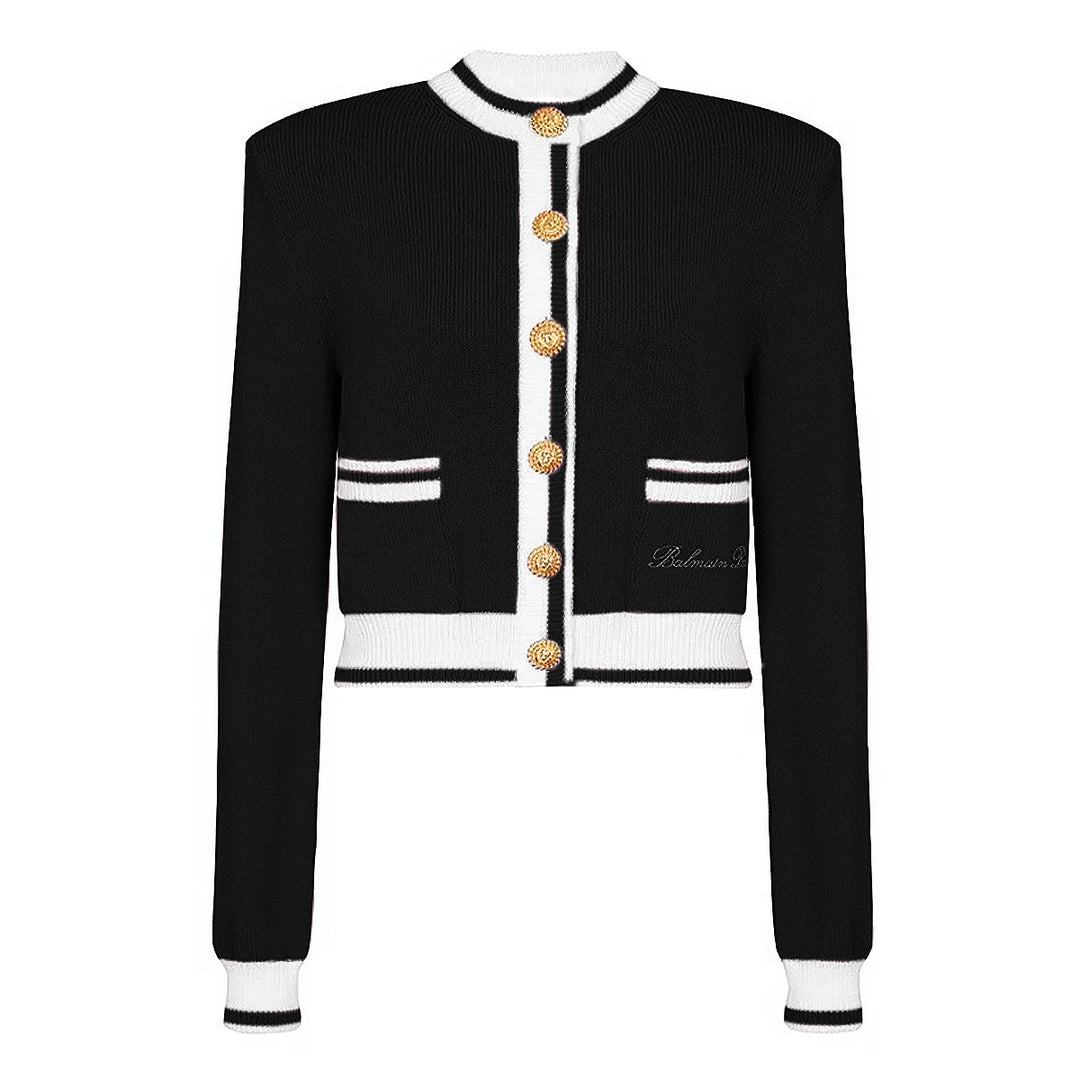 Versatile Crew Neck Woolen Cardigan