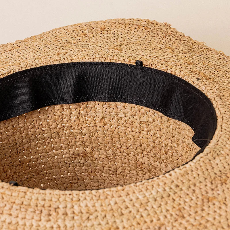Natural Raffia Straw Brim Hat
