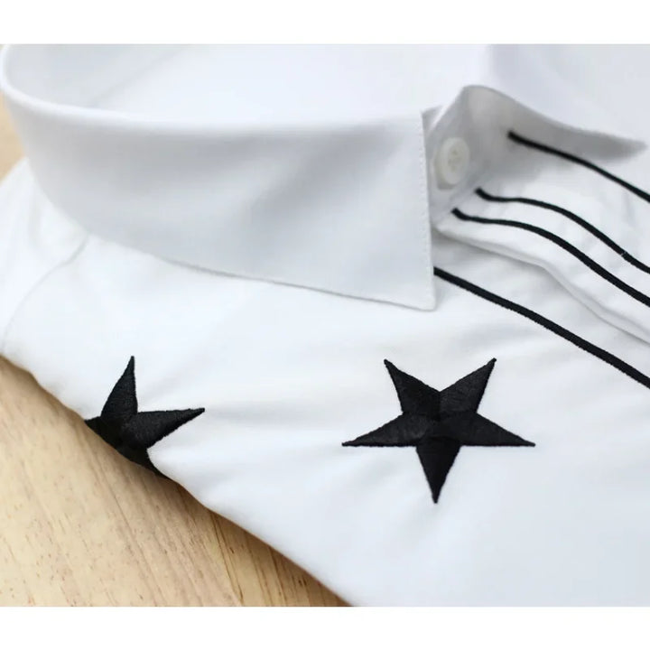 Slim Fit Vertical Line Cotton Shirt