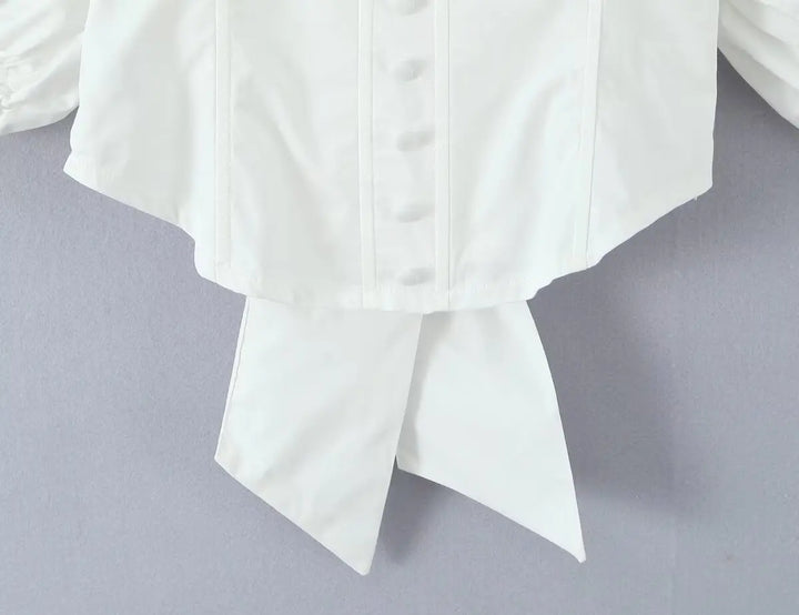 Retro Country Bow Tie Blouse