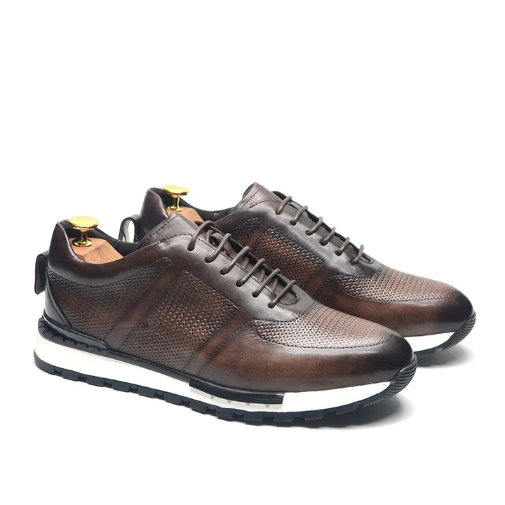 Exclusive Lace-Up Leather Sneakers