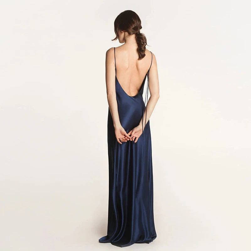 Luxurious Real Mulberry Silk Maxi Dress