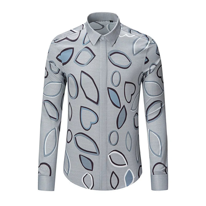 Luxury Geometric Print Smart Shirt