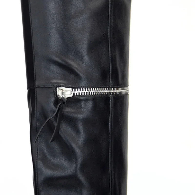 Gothic Over-the-Knee Pull-On Boots