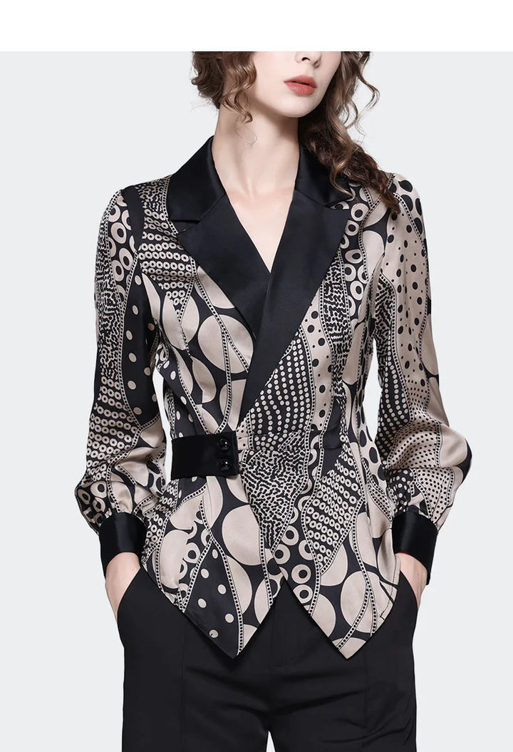 Stylish Satin Polka Dot Slim Top