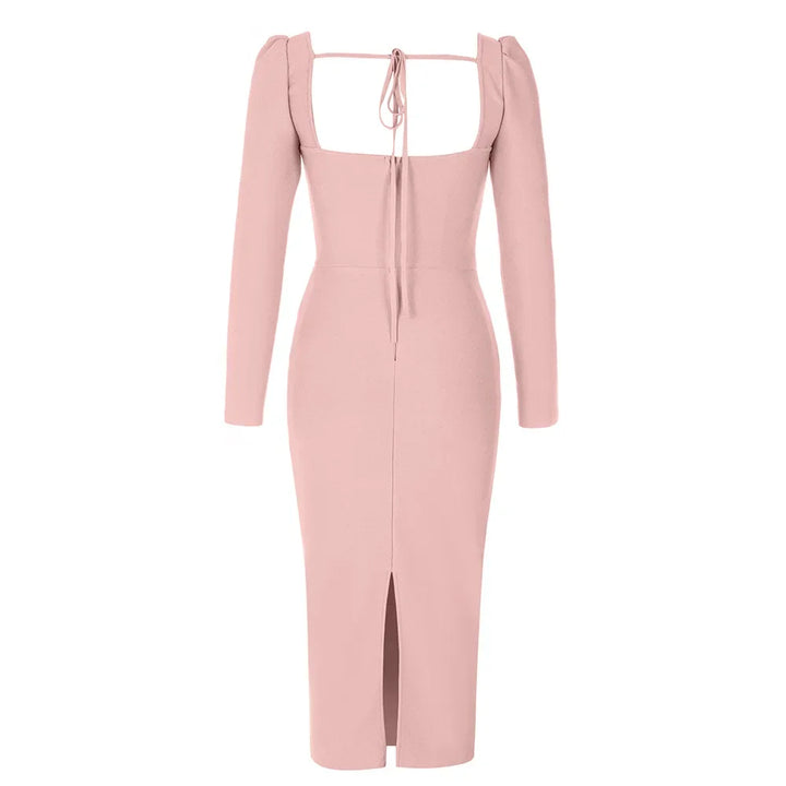 Stunning Tighten Silhouette Midi Party Dress