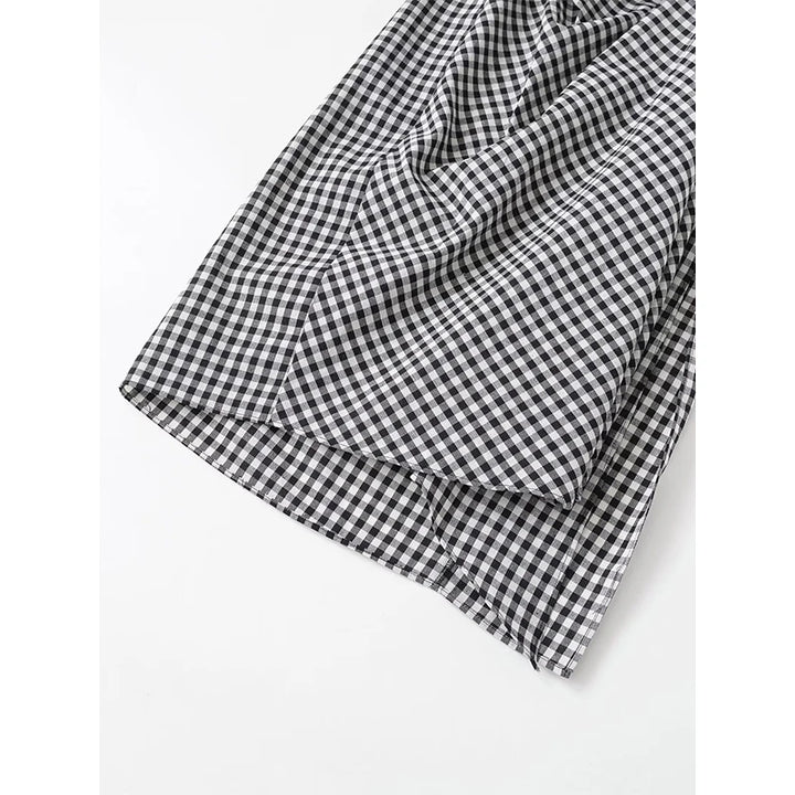 Luxury Draped Plaid Vintage Style Skirt