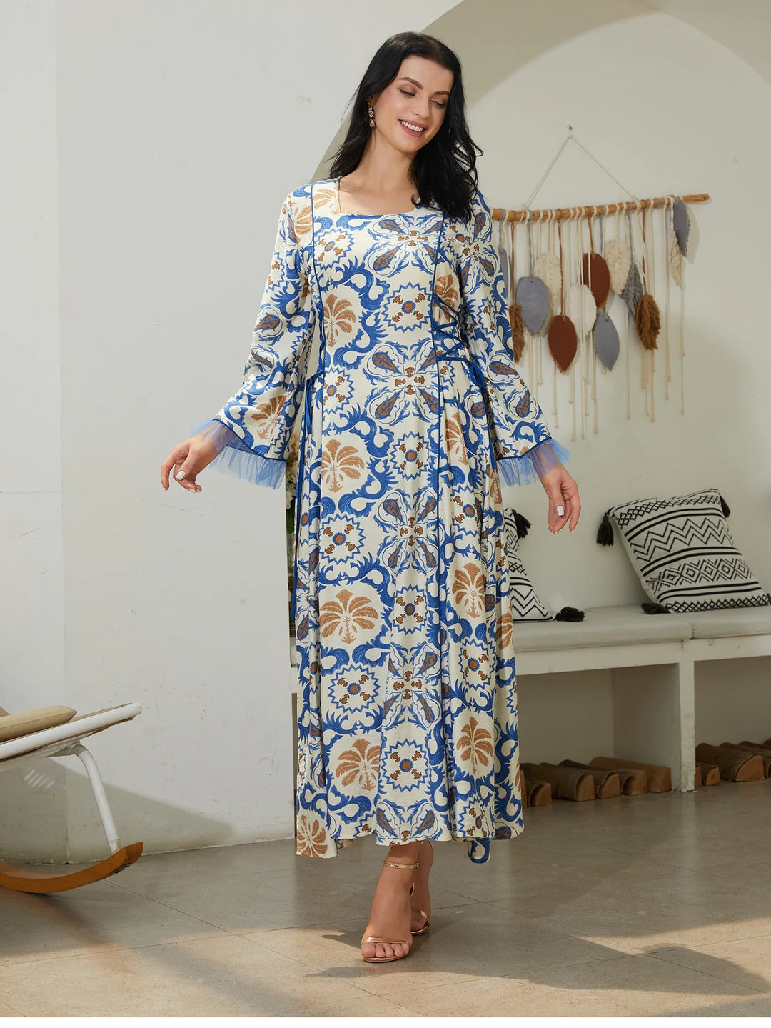 Sublime Print Arabic Abaya Dress