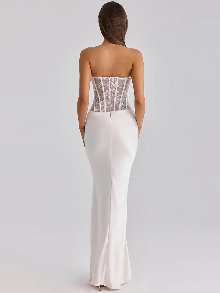 Stunning Lace Corset Maxi Dress