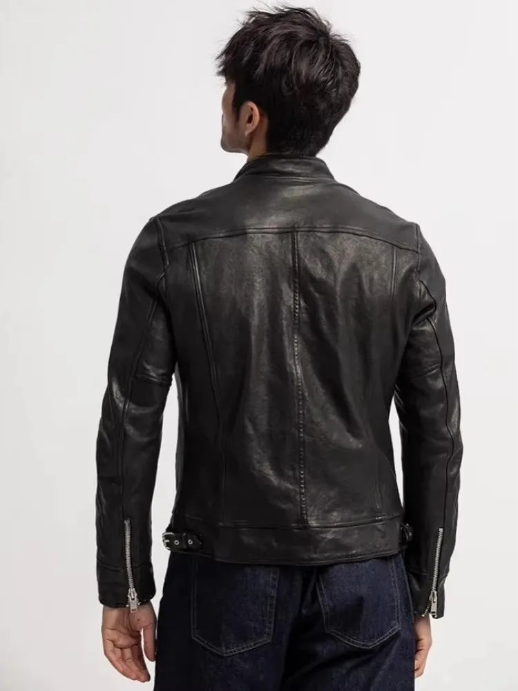 Stylish Punk Stand Collar Slim Biker Jacket