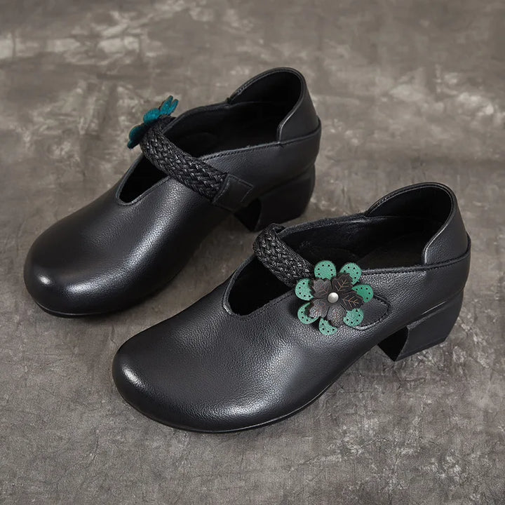 Lovely Ethnic Style Thick Heel Pumps