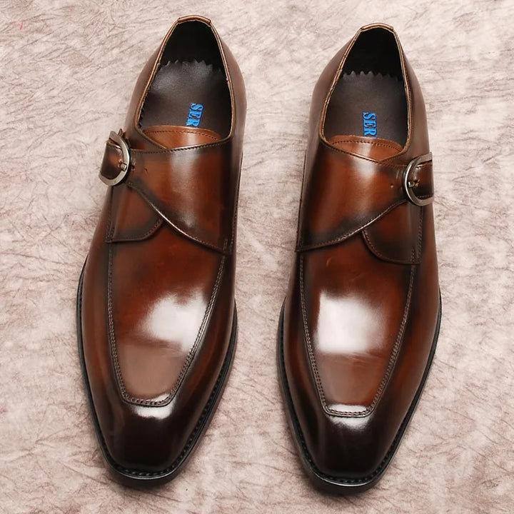 British Monk Strap Leather Shoes