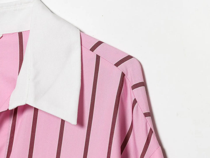 Stunning Contrast Striped Oversized Blouse