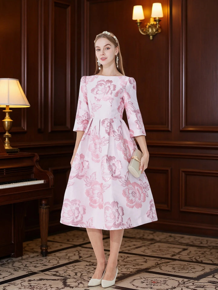Total Appeal Three-Quarter Flared Sleeves Dress