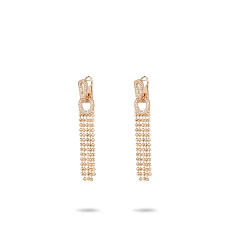 Glamorous Tassel Drop Zircon Earrings