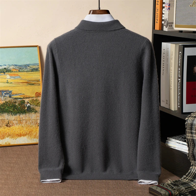 Nerdy Polo Honeycomb Knit Cardigan