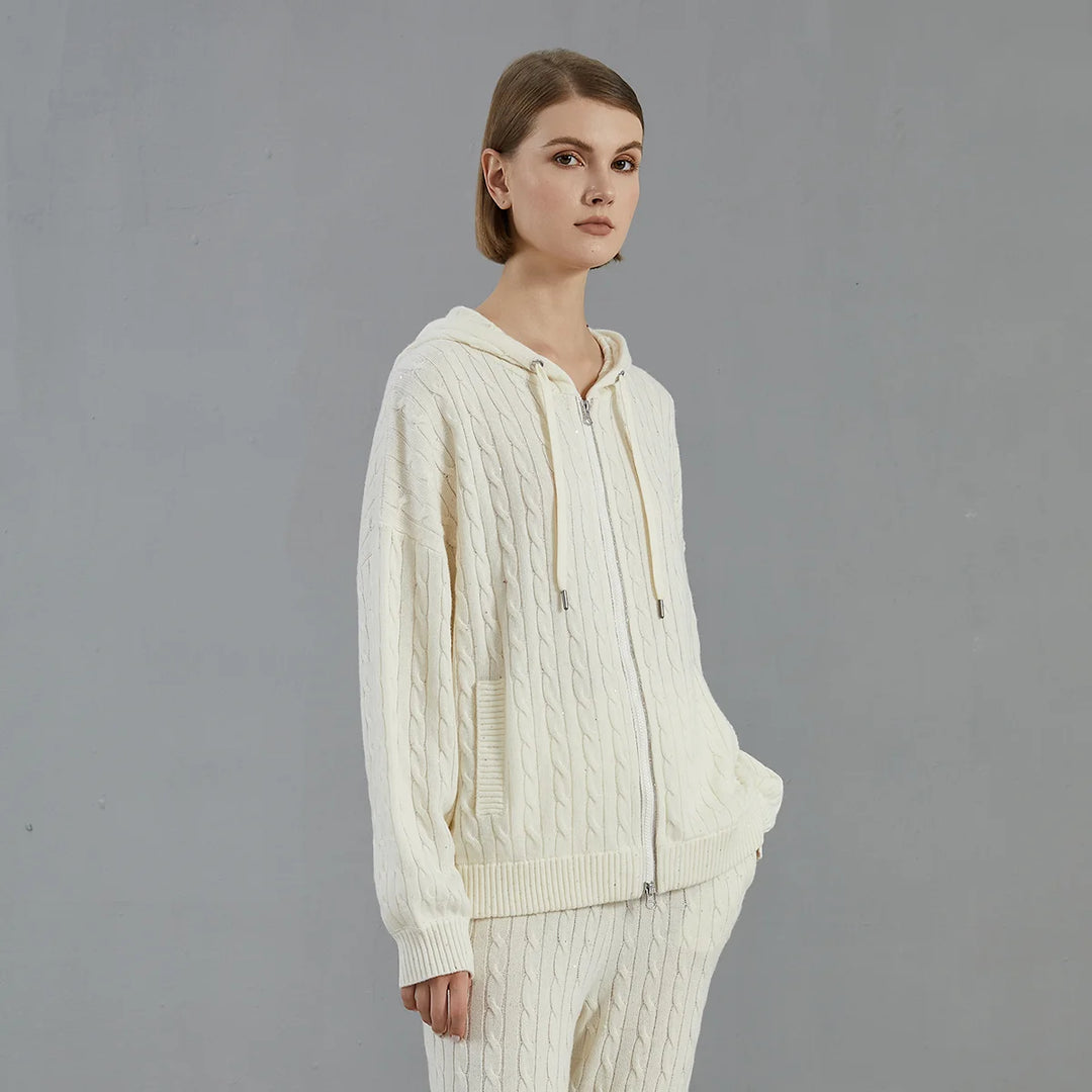 Luxurious Merino Wool Knit Hoodie