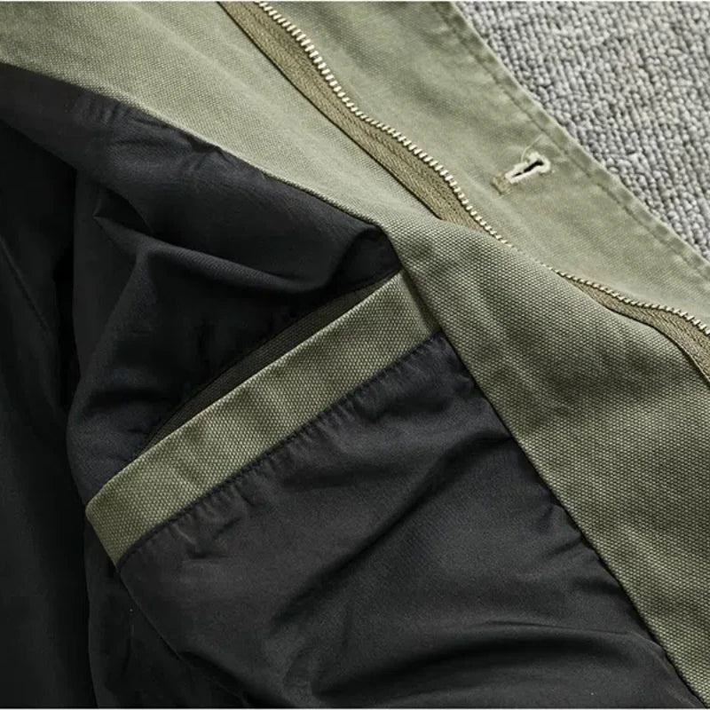 Vintage Old Washed Woven Cargo Jacket