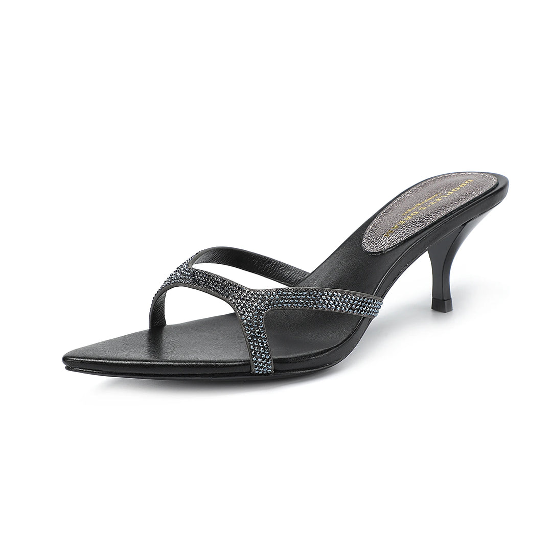 Stylish Pointed Mid-Heel Slippers
