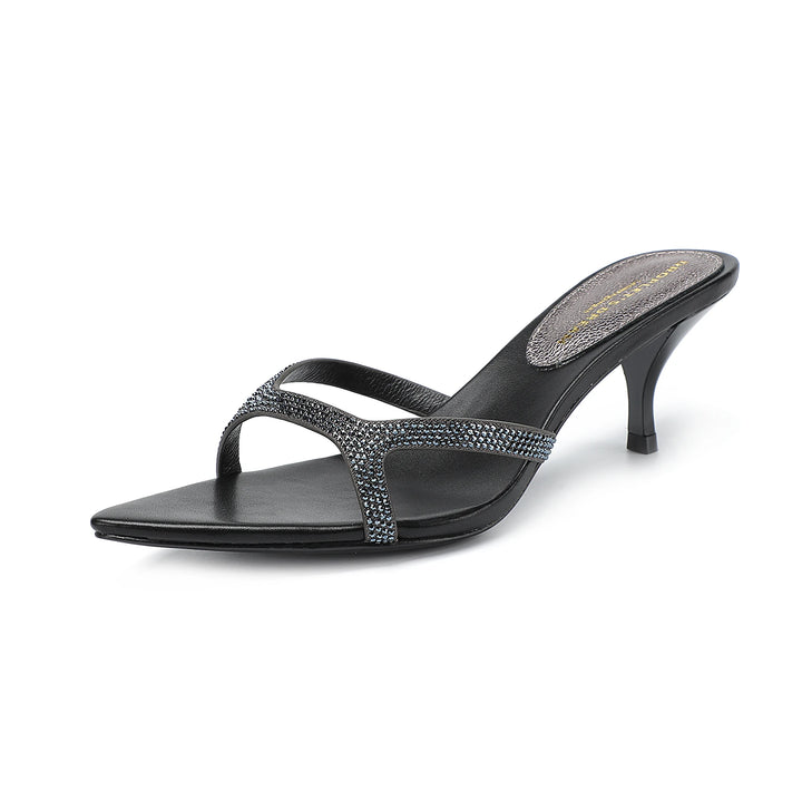 Stylish Pointed Mid-Heel Slippers