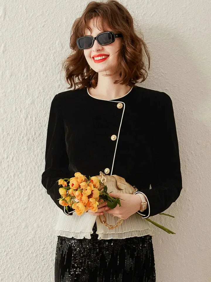 Elegant Romantic Round Neck Jacket