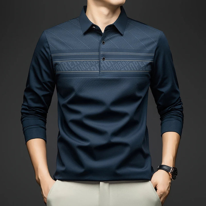 Luxury Long Sleeve Slim Polo Shirt