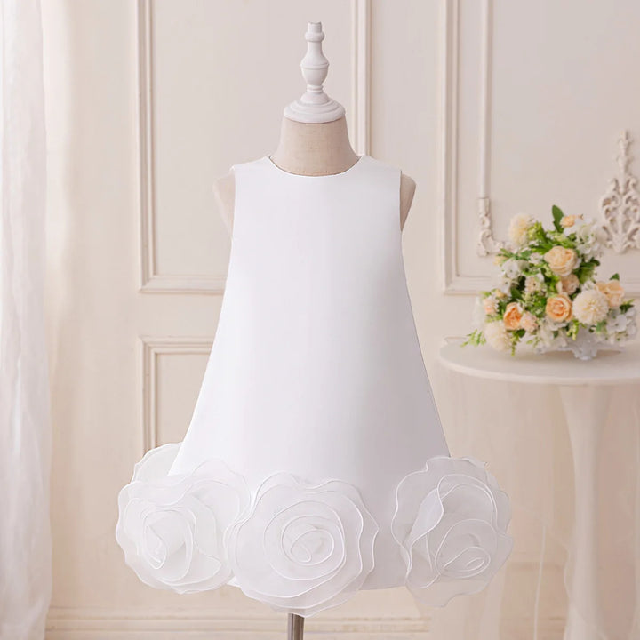 Alluring Big Flower Little Bridesmaids Gown