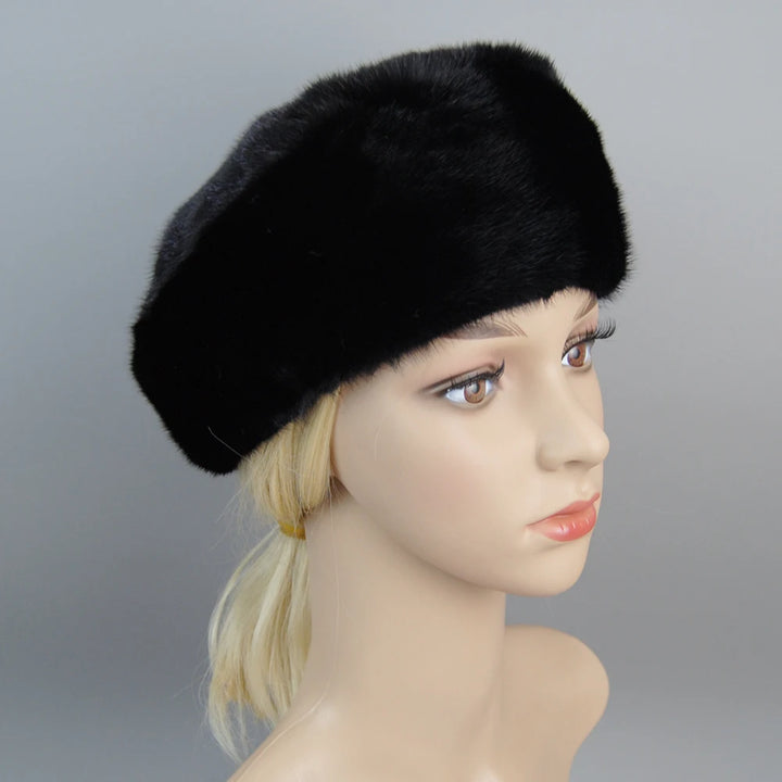 Genuine Full Pelt Fur Beret Hat