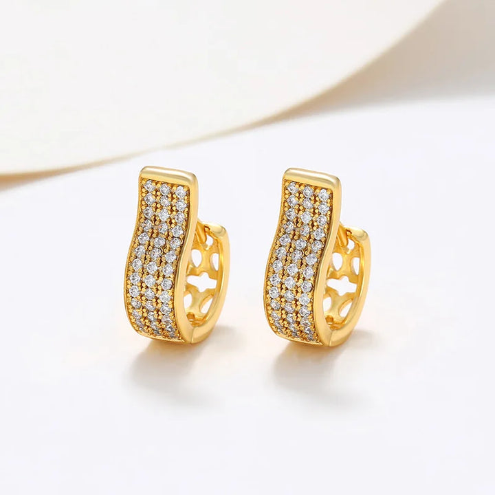 Timeless Three Rows Of Diamond Earrings