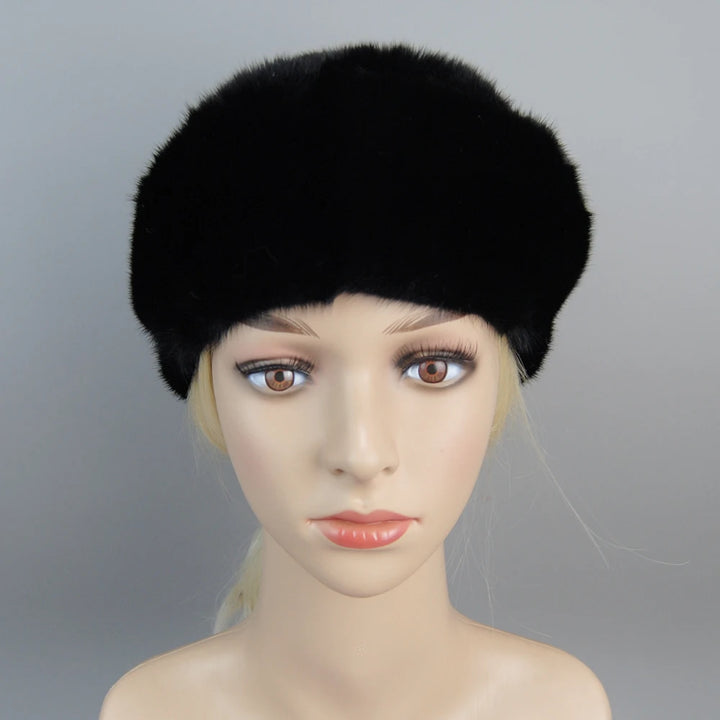 Genuine Full Pelt Fur Beret Hat