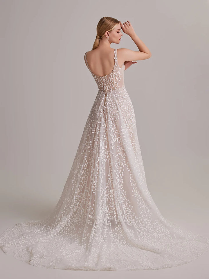 Romantic Mesh Polka Dot Bridal Dress