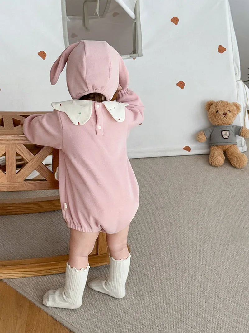 Classic Dots Embroidery Baby Girl's Jumpsuit