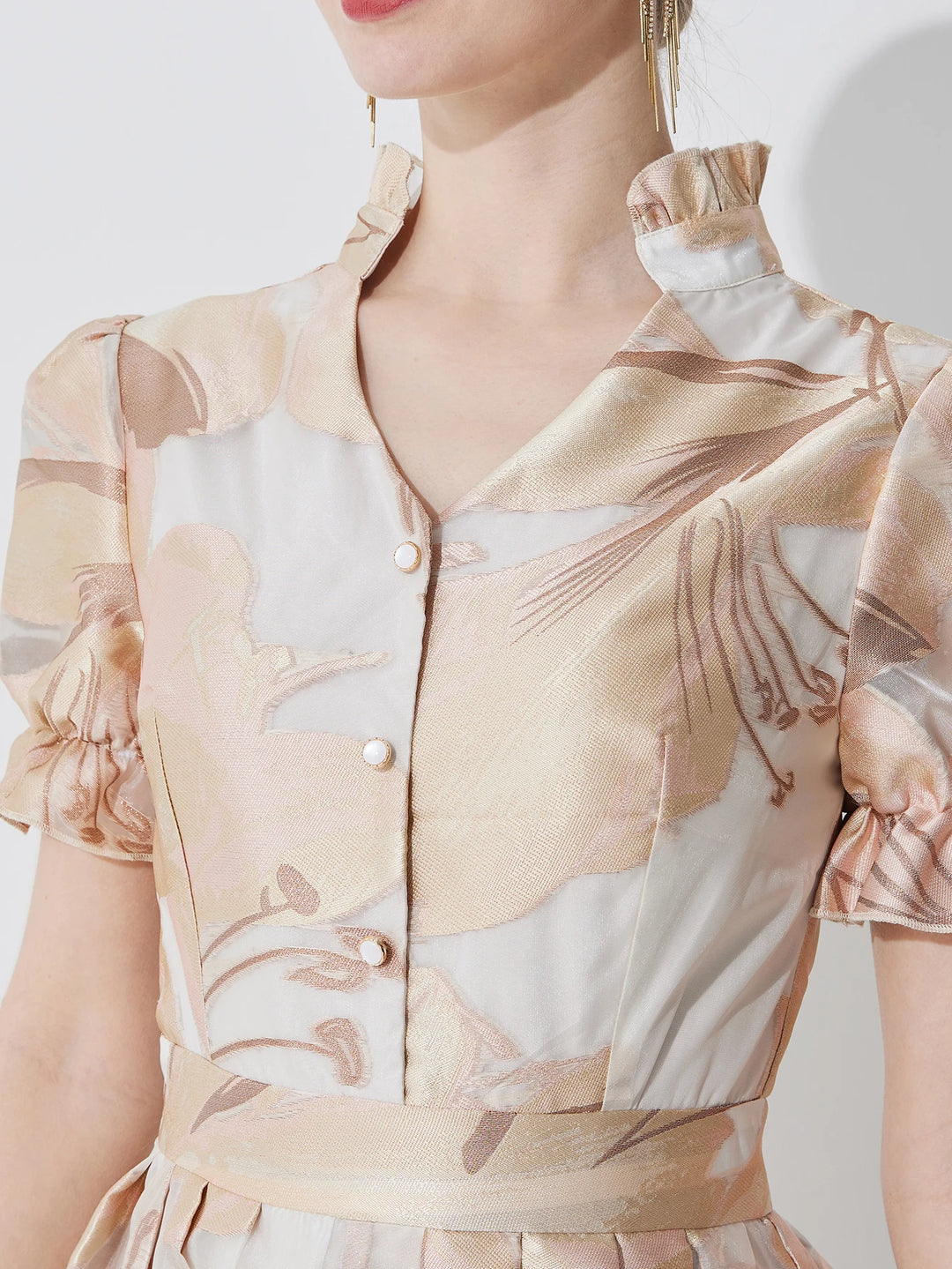 Fancy Floral A-Line Party Dress