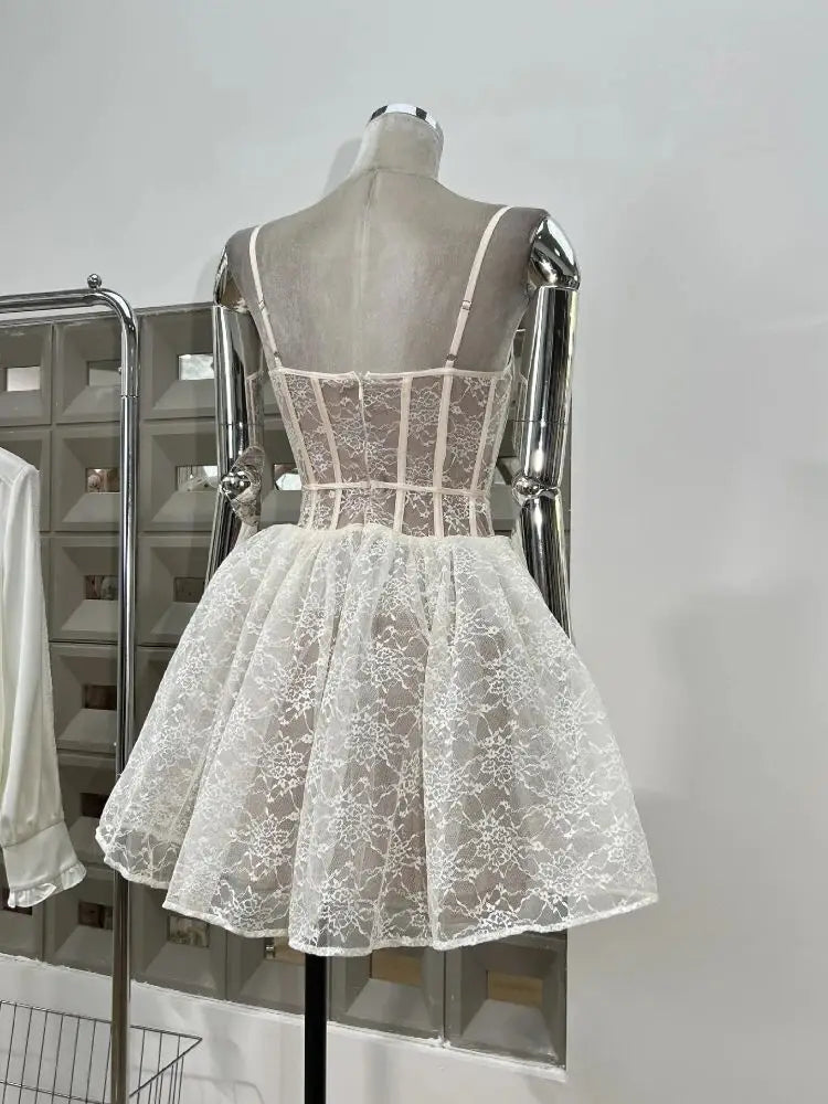 Lovely Short Floral Vest Style Dress