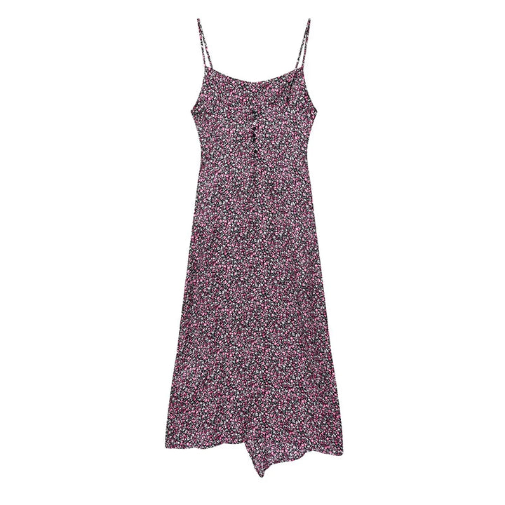 Trendy Floral Print Asymmetrical Dress