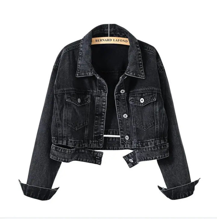 Classic Lapel Single-breasted Denim Coat