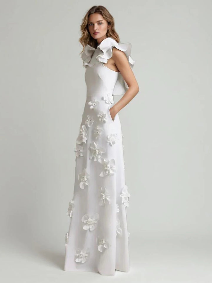 Spliced Appliques Elegant Dress
