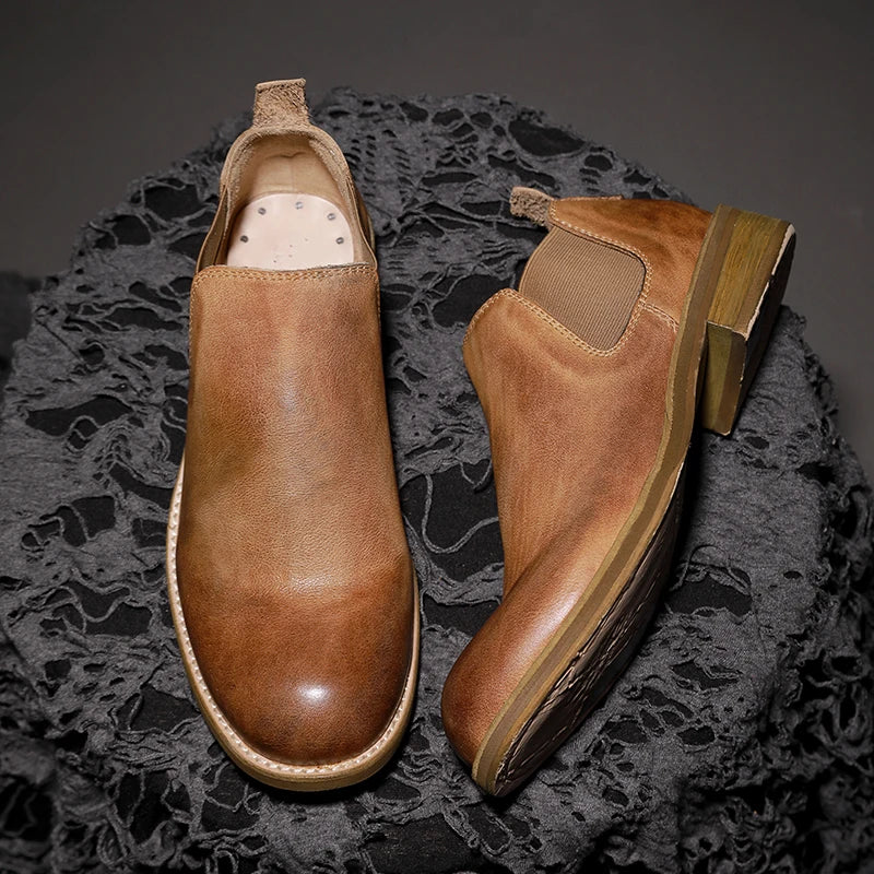 Vintage Step-In Leather Chelsea Boots