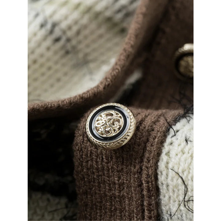 Contrasting Jacquard Cardigan