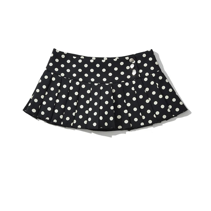 Stunning Low Waist Polka Dots Mini Skirt