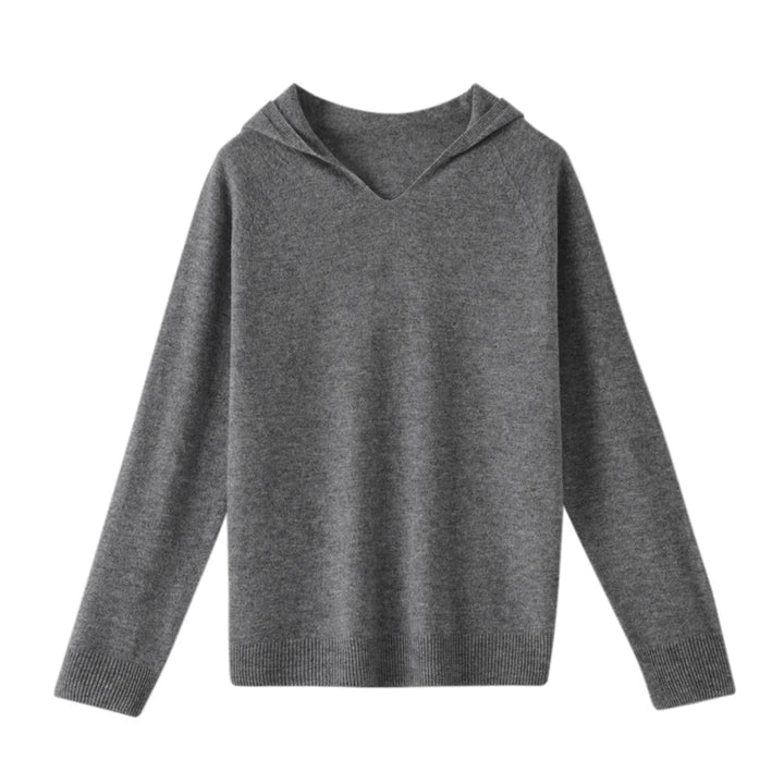 Elegant V-neck Hooded Jumper Sweater