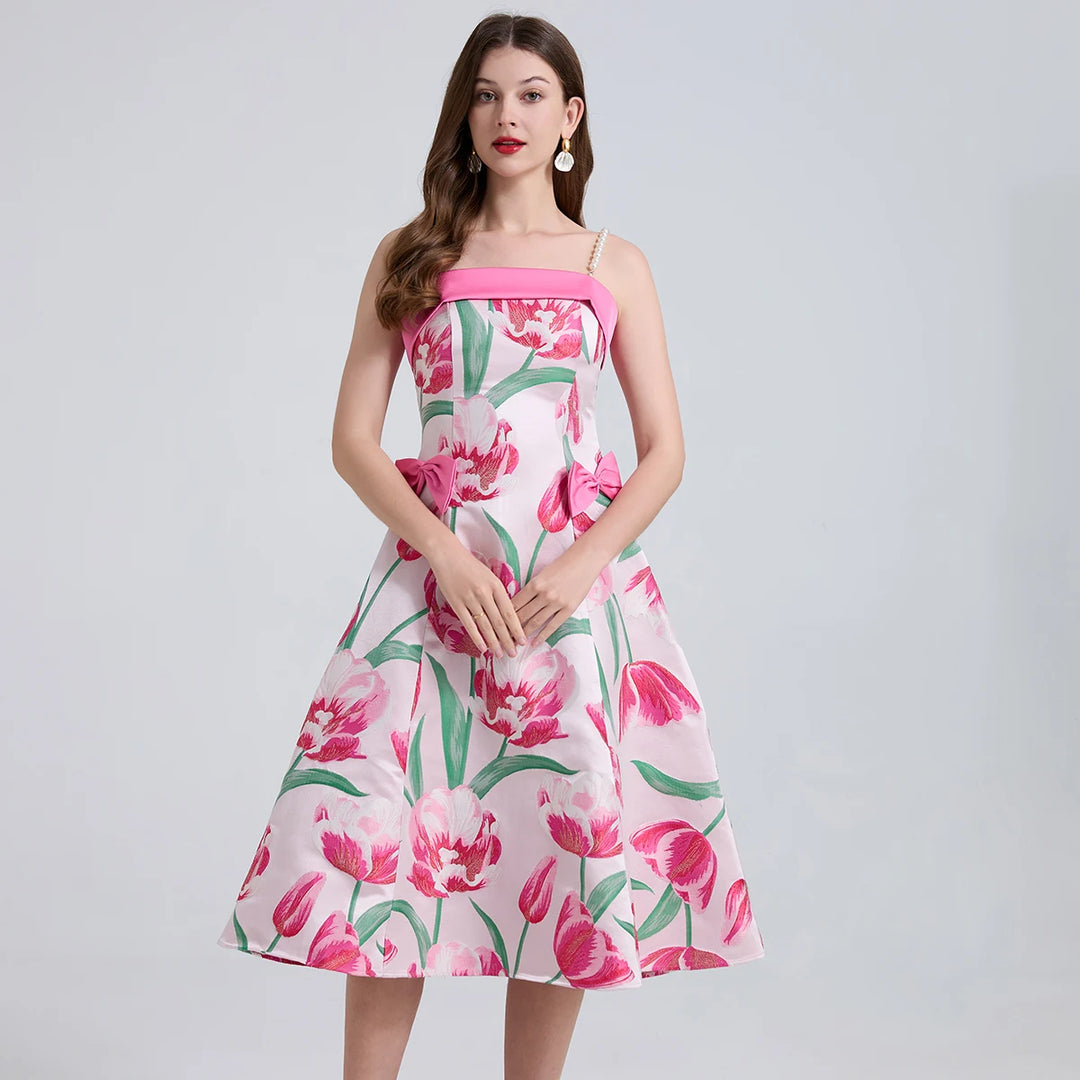 Gorgeous Bow Detail Evening Party Dress