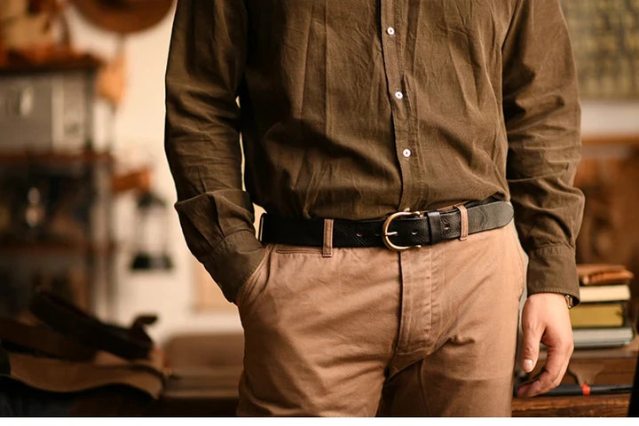 Stylish Horseshoe Buckle Leather Belt