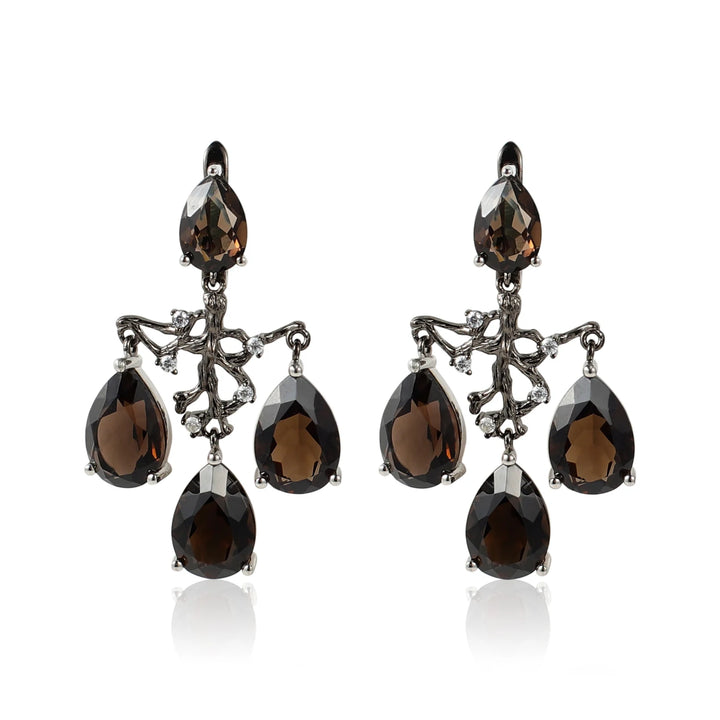 Lovely Smoky Quartz Branch Earrings